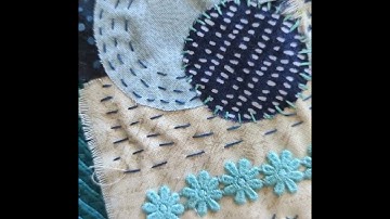 Weekend slow stitching project at the beach. 🌊#slowstitch #slowstitching #meditation #bestill