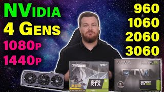 4 Gens of NVidia 60 Series — GTX 960 to RTX 3060 — 17 Games Tested