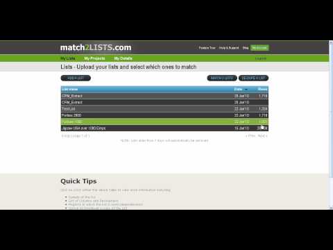 Matching Two Lists using