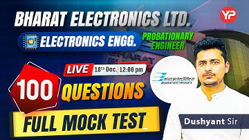 BEL PE Electronics Engg. | Full Mock Test – 100 Questions | Live @12 PM | 18 Dec 2025