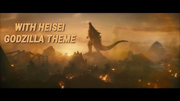 Godzilla king of the monsters Ending scene with Heisei Godzilla Theme