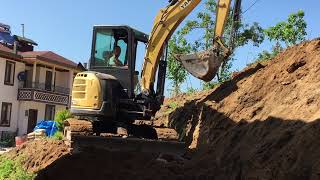 Yeni Video Yanmar Mini Ecvator Hafriyat Duvar Temeli Mini Excavator Loading Landscape Architecture
