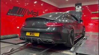 Mercedes C63 W205 stage 2 remap & dyno with decat downpipes supplied and fitted at MSL Performance
