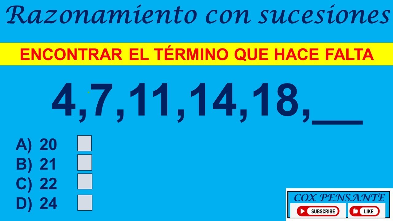42 RAZONAMIENTO CON SUCESIONES ENCONTRAR EL TÉRMINO QUE HACE FALTA 4,7