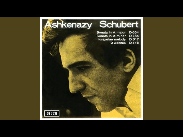 Schubert - Sonate pour piano D.784 : Vladimir Ashkenazy, piano