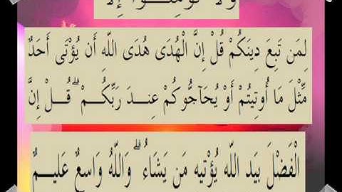 القران الكريم سورة آل عمران الأية 73
