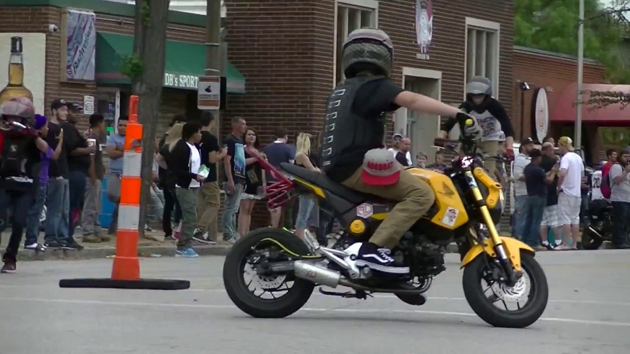 Kid Stunts A Yellow 2015 Honda Grom 