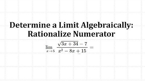 Determine a Limit Algebraically: Rationalize the Numerator