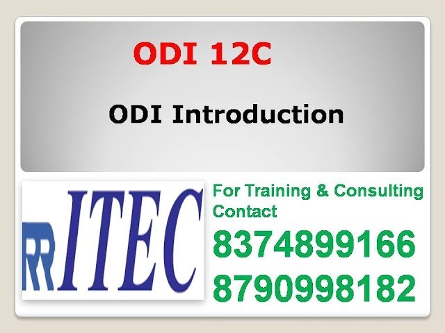 ODI INTRODUCTION Demo: RR ITEC, Hyderabad, India