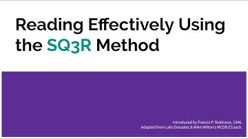 Reading Effectively Using the SG3R Method