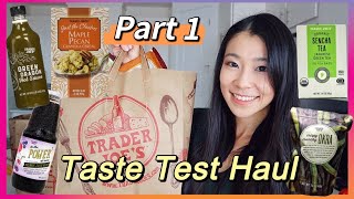 Trader Joe's haul + Taste Test| Green Dragon chili, Maple pecan cereal, Sencha tea, purple juice