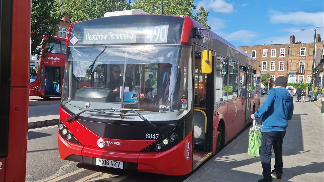 Transport UK 8847 YX16NZV Bus Route 490 ADL Enviro 200MMC Allison transport-uk-8847-yx16nzv-bus-route-490-adl-enviro-200mmc-allison