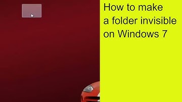 How to make a folder on your desktop completely invisible