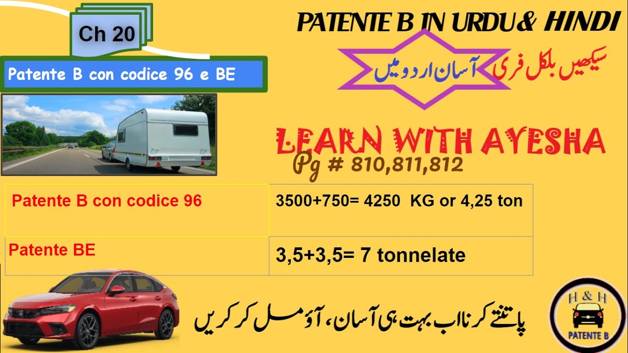 Patente B In Urdu HindiII Ch 20 page (810,811)IIPatente B con codice96,BEII Learn with Ayesha