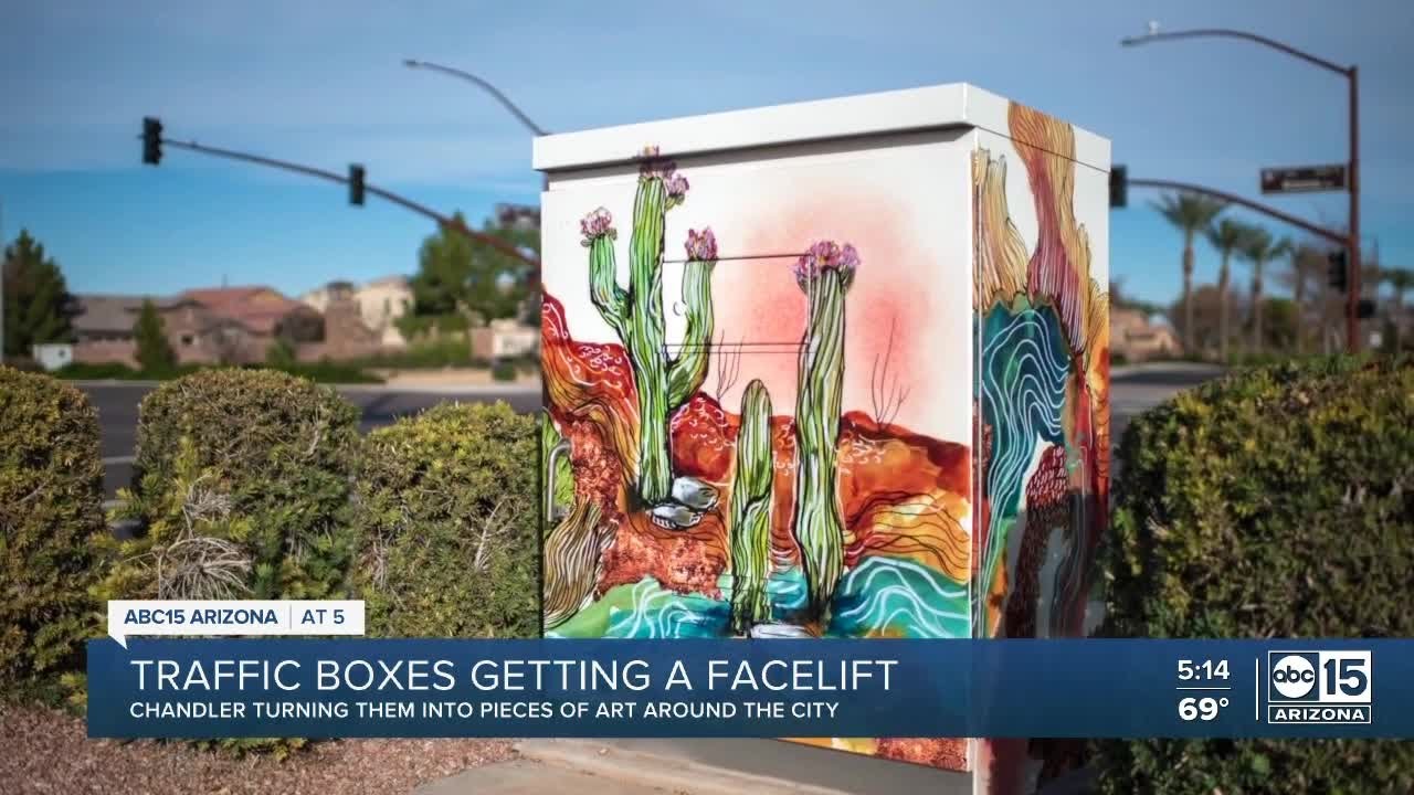 Traffic boxes in Chandler get facelifts from local artists