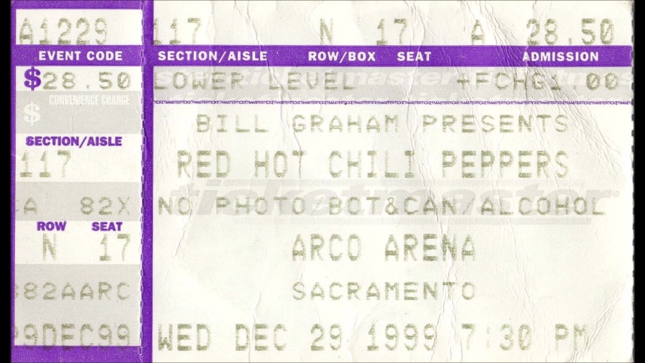 Red Hot Chili Peppers ~ December 29, 1999 ~ ARCO Arena ~ Sacramento, CA