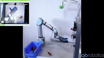 qb SoftHand in a pick & place application with a UR5 cobot and a Pick-it 3D camera