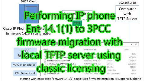 Cisco IP phone Ent 14.1(1) to 3PCC firmware migration w/classic licensing using a local TFTP server