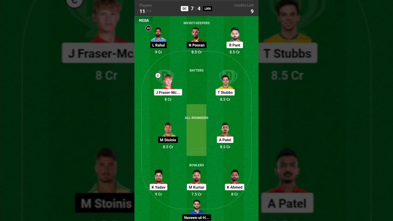 DC vs LKN Match 64 Dream11 Prediction | DC vs LSG Dream11| 