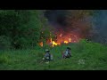 An abandoned shed goes up in flames in Milton