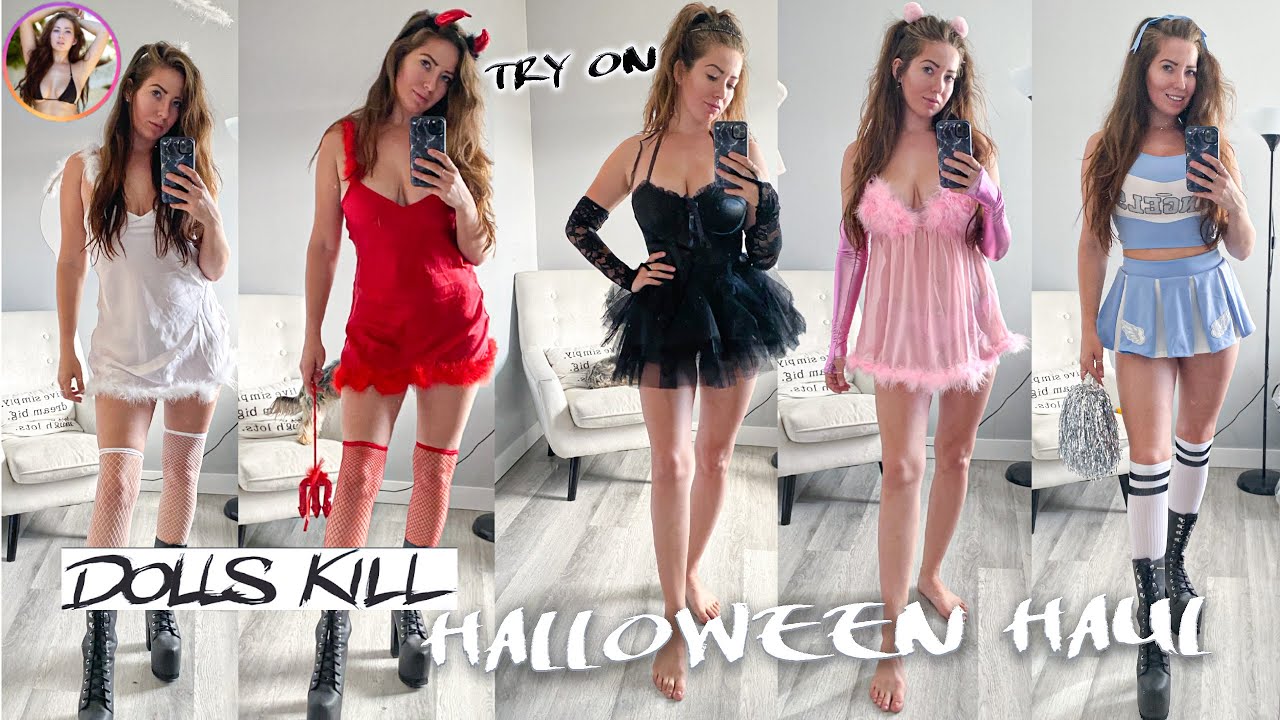 TRYING ON DOLLSKILL HALLOWEEN COSTUMES Cute or too much ?? 