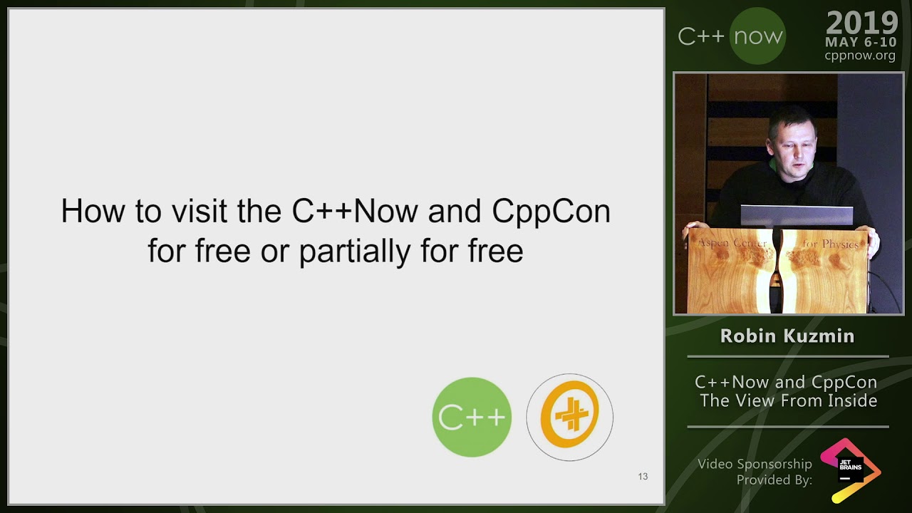 C++Now and CppCon, the View From Inside - Robin Kuzmin - C++Now 2019