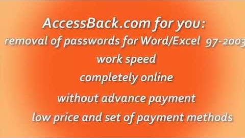 Decrypt Excel/Word without password at AccessBack.com (.xls/.doc-files)