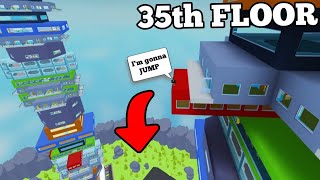 35 FLOORS - I FINISHED TOWER TYCOON ROBLOX and JUMPED OFF