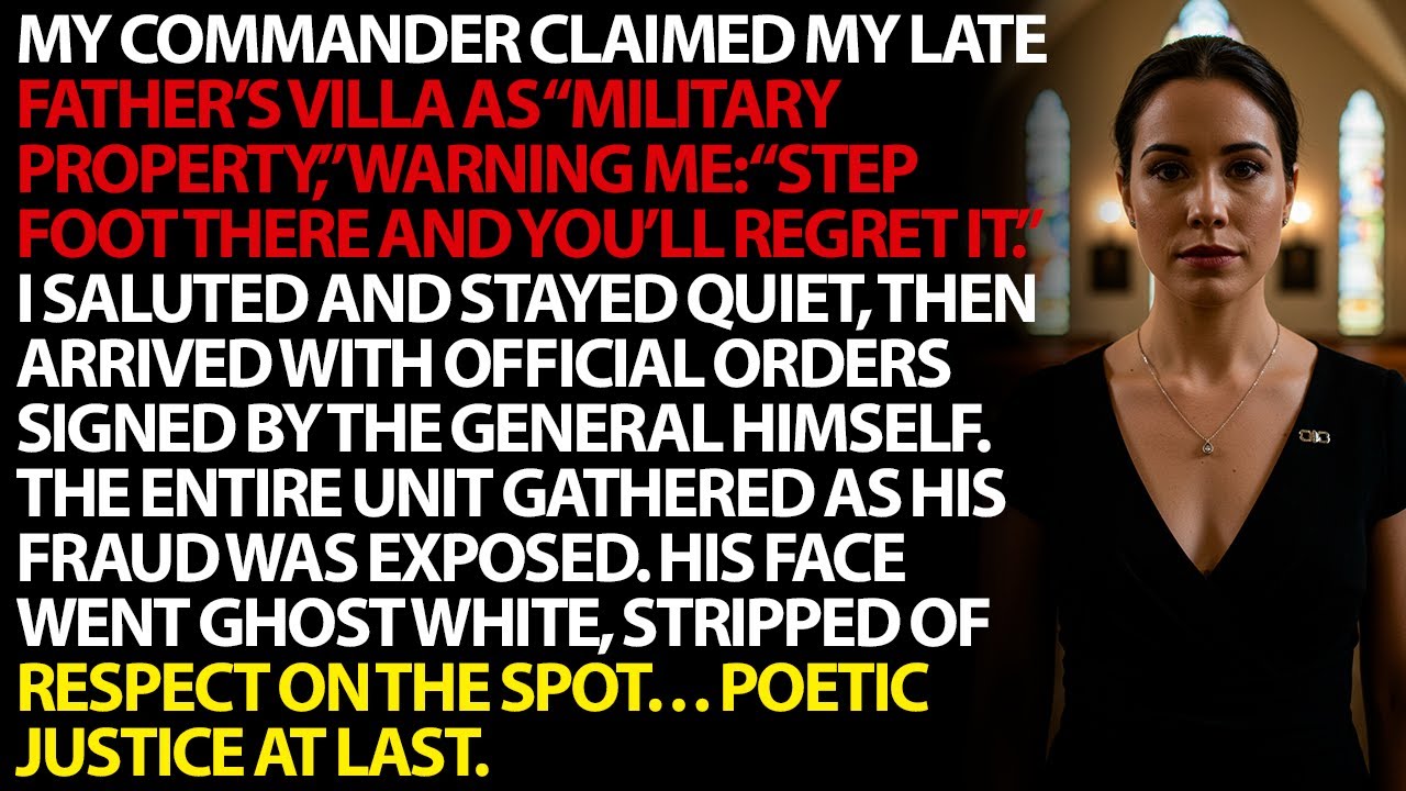 MY COMMANDER claimed my late father’s villa as “military property,” warning me: “Step foot there...