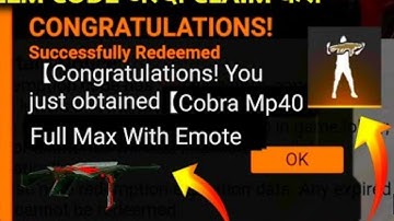 Cobra MP40 Redeem Code 😍😍-para SAMSUNG A3,A5,A6,A7,J2,J5,J7,S5,S6,S7,S9,A10,A20,A30,A50,A70 // FF,
