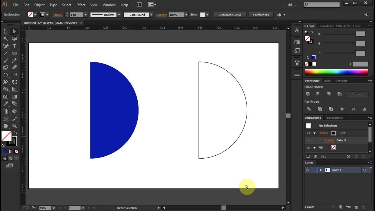 How To Draw A Half Circle In Adobe Illustrator