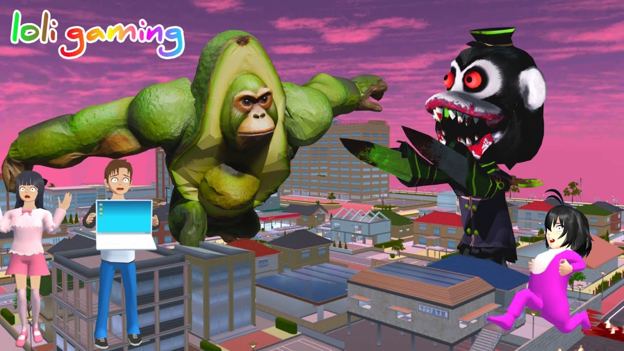 YUTA DAN MIO memanggil ANOMALI AVOCADO GORILLA untuk melawan MONYET IBLIS JAHAT😱😱😨