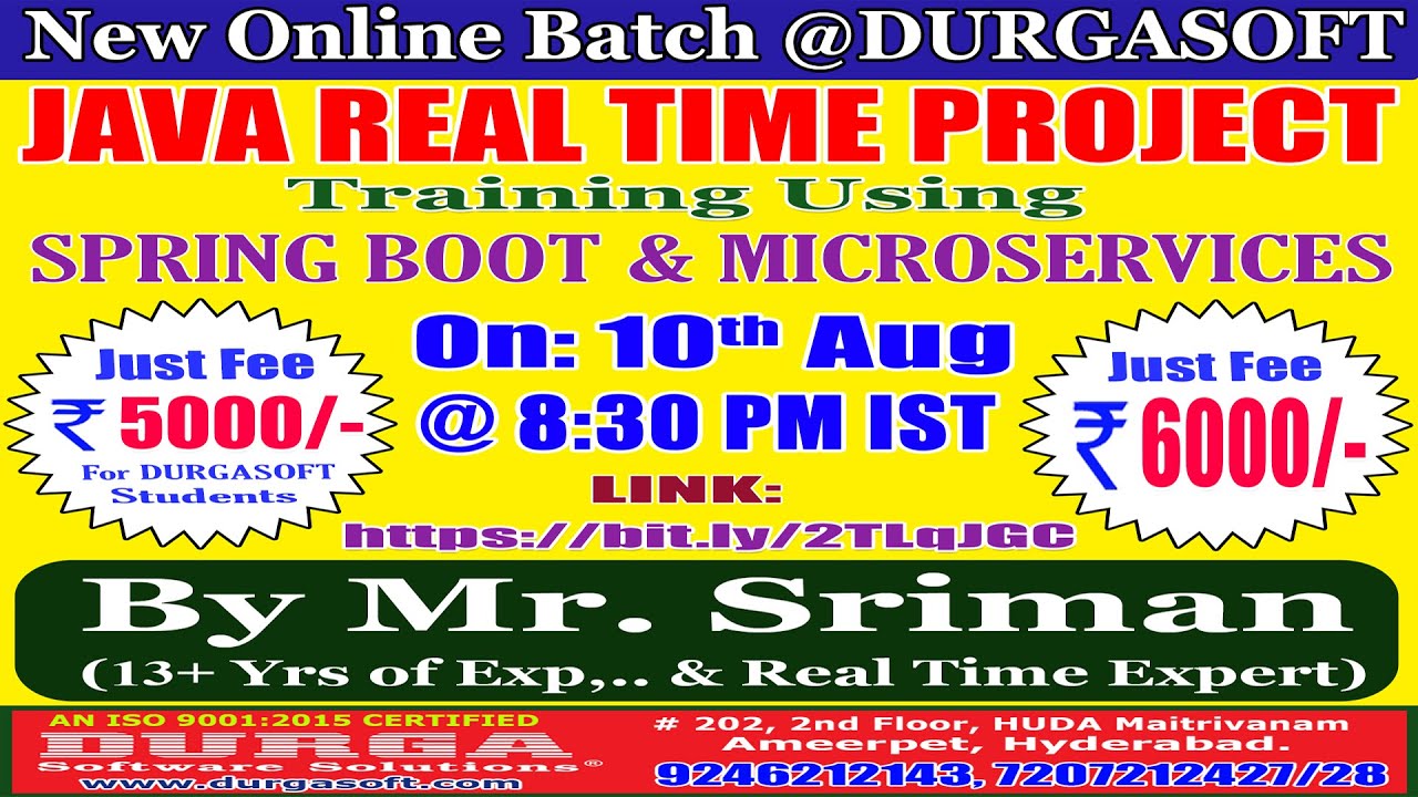 JAVA REAL TIME PROJECT Online Training @ DURGASOFT - YouTube