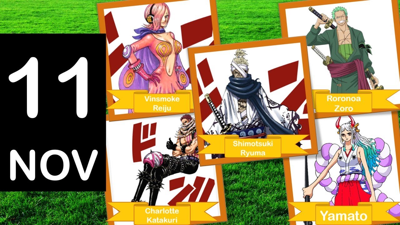 One Piece Characters' Birthday Calendar November YouTube