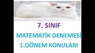 7. SINIF MATEMATİK DENEMESİ-1. DÖNEM KONULARI (Pdf olarak indir çöz)--- 2019