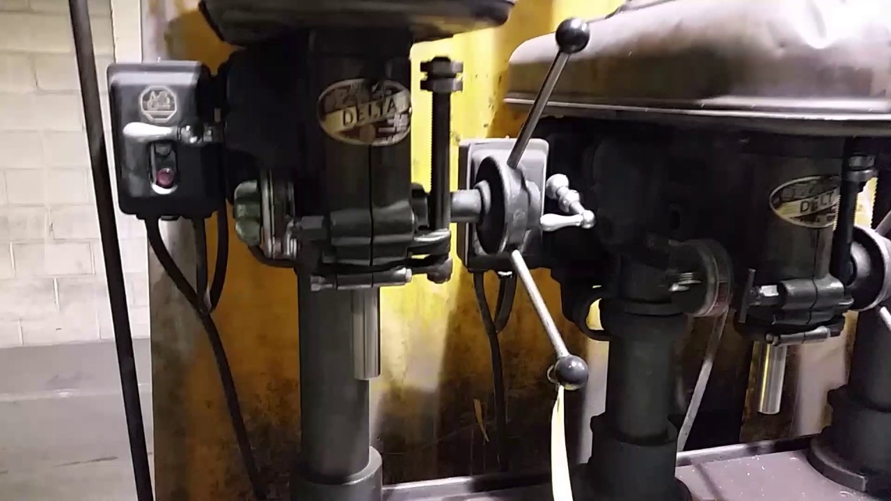 Delta Rockwell 6 gang multi head drill press station for sale YouTube
