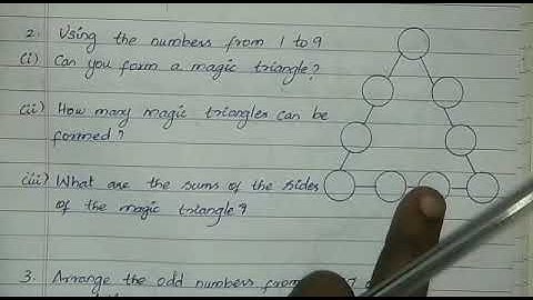 Exercise 6.2/ 2. Using the numbers from 1 to 9 can you form a magic triangle?