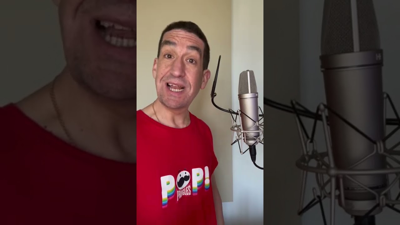 Voicing a radio advert. 🎙 