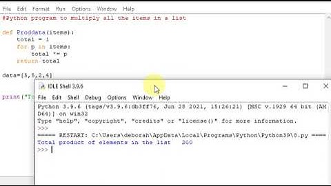 Python program to multiply all the items in a list