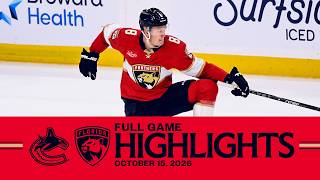 Brady Calls Game! | Panthers vs Canucks Highlights | 10.15.26