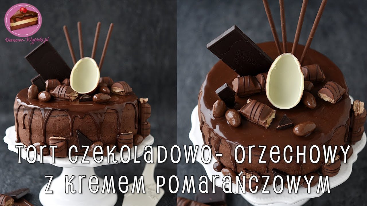 Tort czekoladowo- orzechowy z kremem pomarańczowym ~ Domowe Wypieki ~