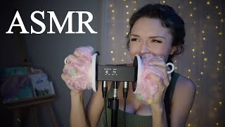 ASMR // EAR ATTENTION - Crinkly Loofah + Tingly Whispers + Soothing Humming ️