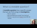 Crafting Testable Questions in Scientific Inquiry