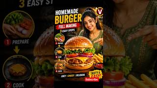 ? Homemade Chicken Burger | Full Burger Making in 30 Seconds | ASMR Cooking #shorts