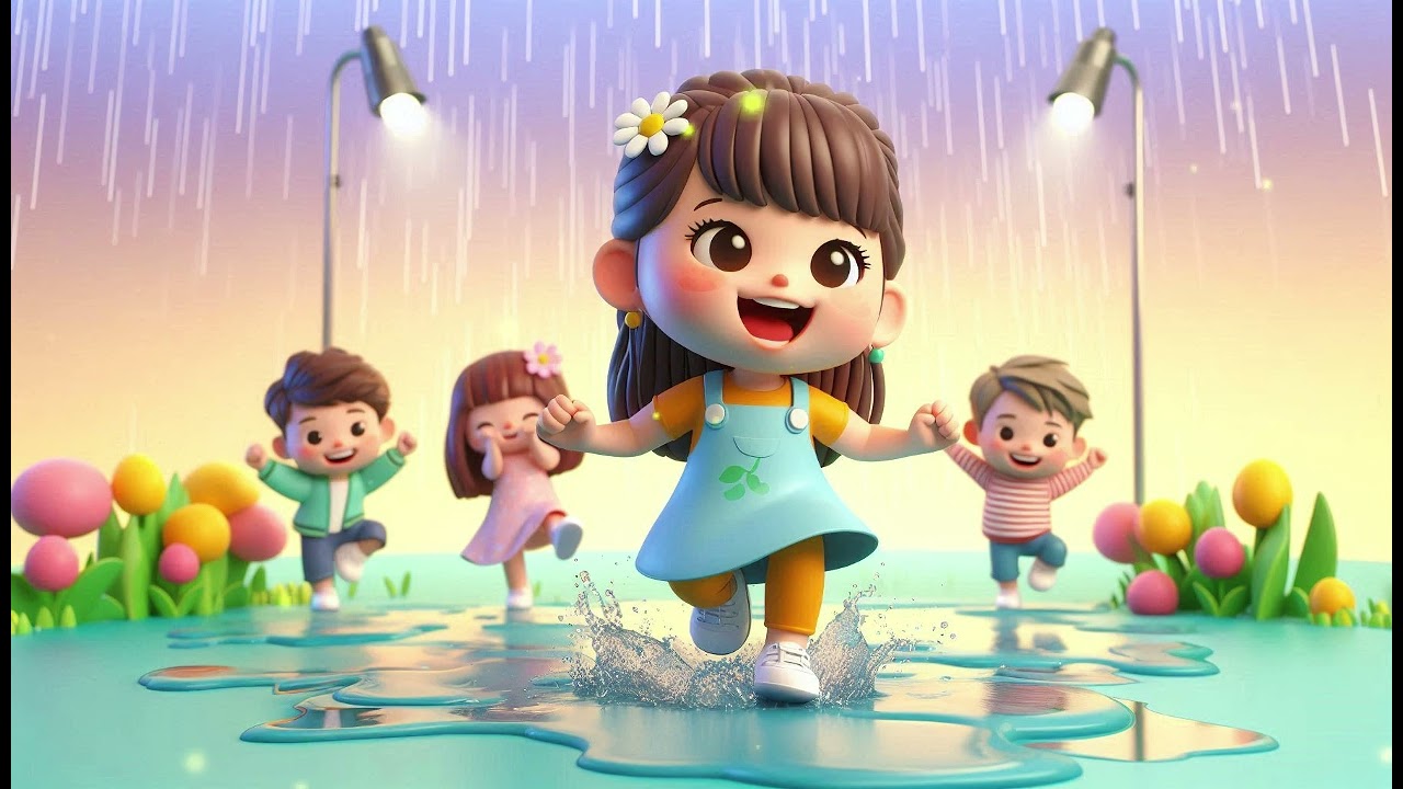 The Puddle Jumping Dance | Cartoon Nursery Kids Rhymes