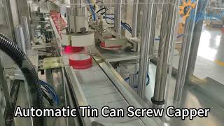 Automatic metal container single head screw capping machine, Tin can screw capper equipment