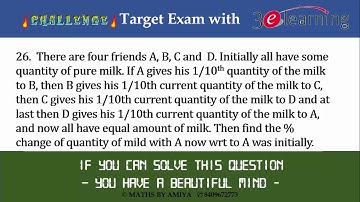 Challenger - Only A Beautiful Mind could solve this  question - MATHS BY AMIYA