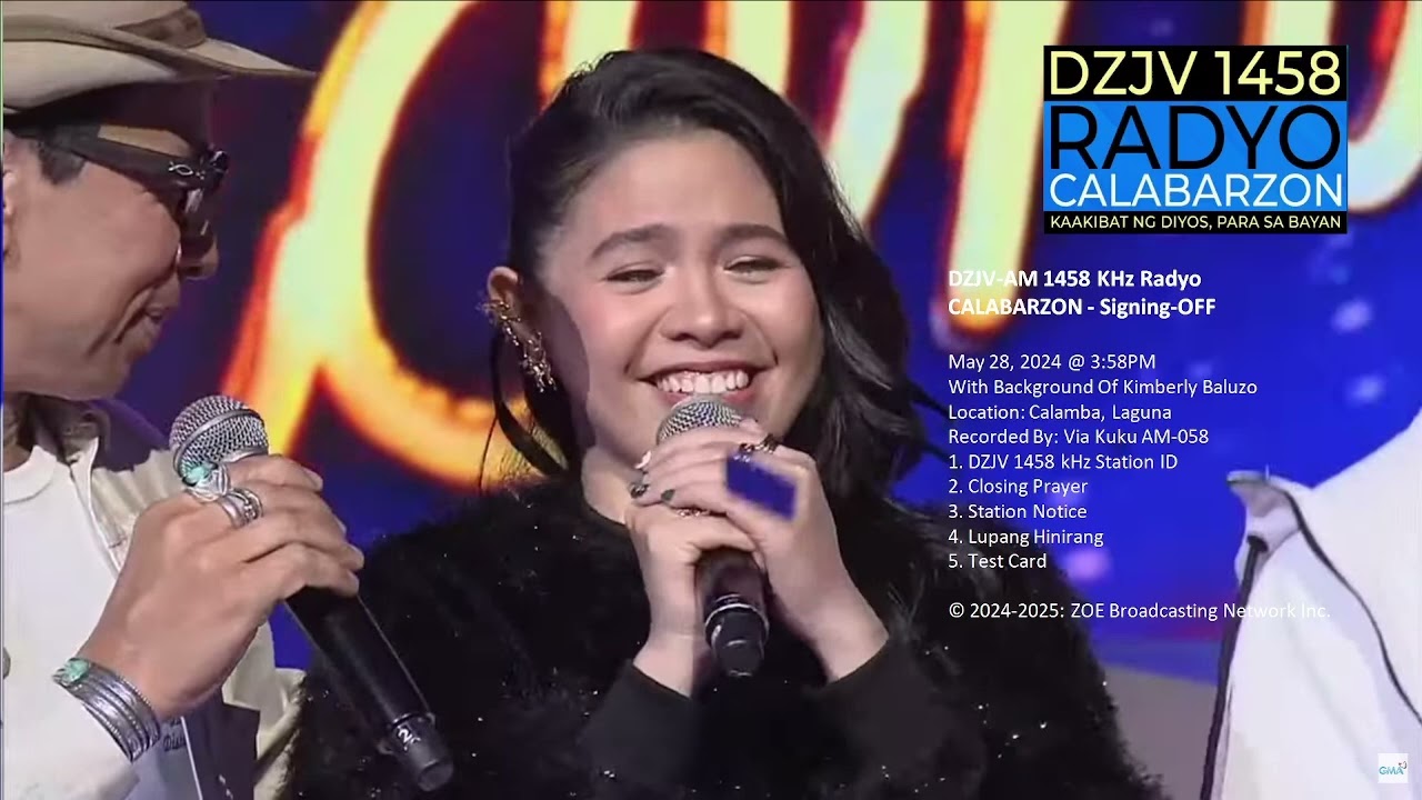DZJV AM 1458 KHz Radyo CALABARZON   Signing OFF Si Kimberly Baluzo