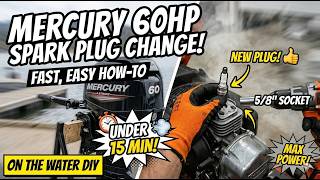 Mercury 60hp 2022 model Spark Plug Change on the water in under 15 min Easy, Fast, How To DIY change