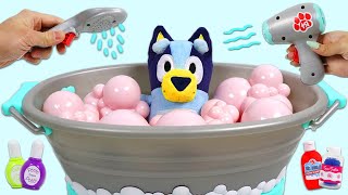 Bluey Bubble Bath & Hair Salon Spa Day and Eating Huge Sandwich Shop Meal Time Super Video!